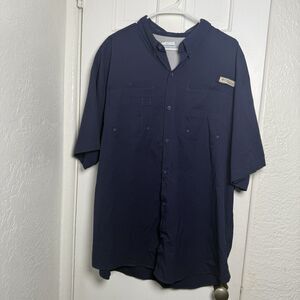 Columbia PFG Outdoor Fishing Shirt Men's size XXL 2XL Navy